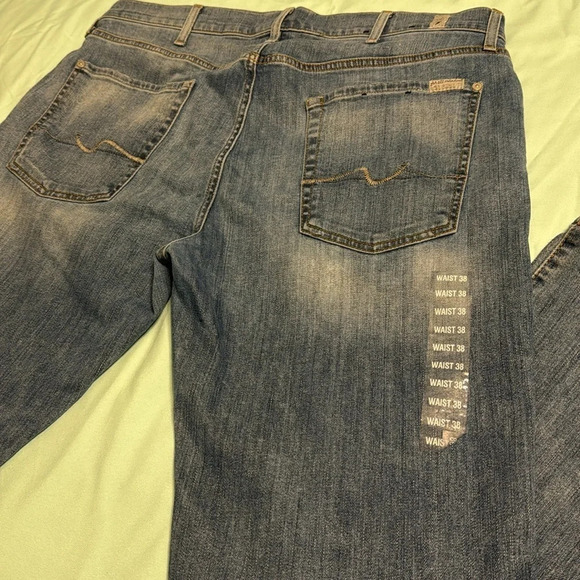 7 for All Mankind Luxe Performance The Straight Leg Jeans Sz 38 - Picture 6 of 13